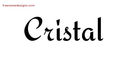 Cristal Calligraphic Stylish Name Tattoo Designs
