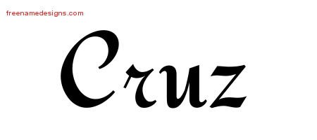 Cruz Calligraphic Stylish Name Tattoo Designs
