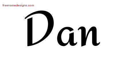 Dan Calligraphic Stylish Name Tattoo Designs