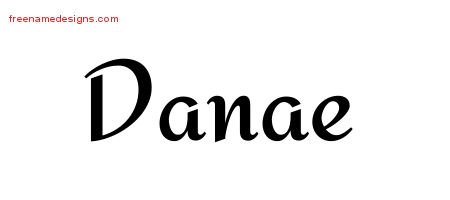 Danae Calligraphic Stylish Name Tattoo Designs