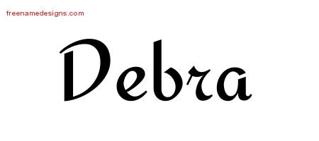 Debra Calligraphic Stylish Name Tattoo Designs