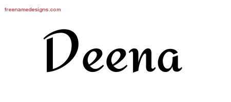 Deena Calligraphic Stylish Name Tattoo Designs
