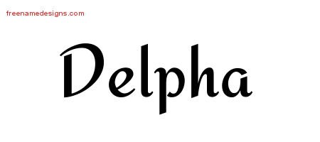 Delpha Calligraphic Stylish Name Tattoo Designs