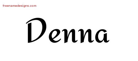 Denna Calligraphic Stylish Name Tattoo Designs