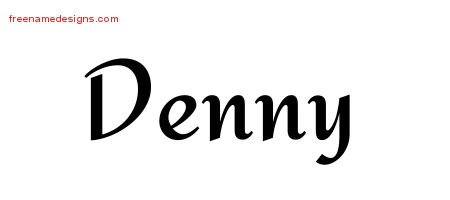 Denny Calligraphic Stylish Name Tattoo Designs