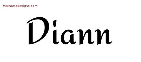 Diann Calligraphic Stylish Name Tattoo Designs