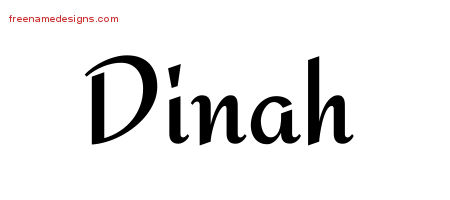 Dinah Calligraphic Stylish Name Tattoo Designs