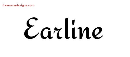 Earline Calligraphic Stylish Name Tattoo Designs