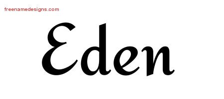Eden Calligraphic Stylish Name Tattoo Designs