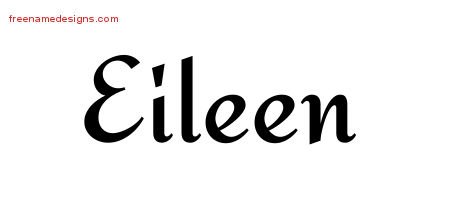 Eileen Calligraphic Stylish Name Tattoo Designs