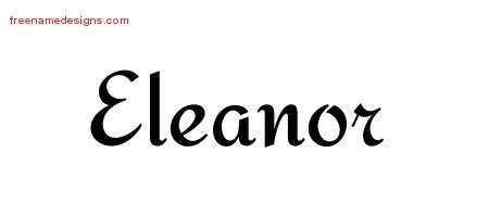 Eleanor Calligraphic Stylish Name Tattoo Designs