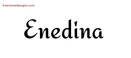 Enedina Calligraphic Stylish Name Tattoo Designs