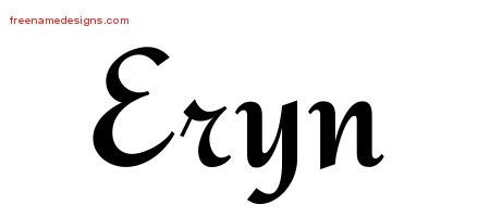 Eryn Calligraphic Stylish Name Tattoo Designs