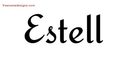Estell Calligraphic Stylish Name Tattoo Designs