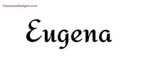 Eugena Calligraphic Stylish Name Tattoo Designs