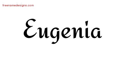 Eugenia Calligraphic Stylish Name Tattoo Designs