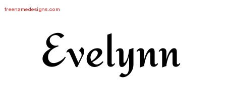 Evelynn Calligraphic Stylish Name Tattoo Designs