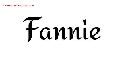 Fannie Calligraphic Stylish Name Tattoo Designs