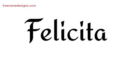 Felicita Calligraphic Stylish Name Tattoo Designs