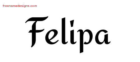 Felipa Calligraphic Stylish Name Tattoo Designs