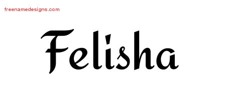 Felisha Calligraphic Stylish Name Tattoo Designs