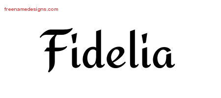 Fidelia Calligraphic Stylish Name Tattoo Designs