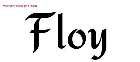 Floy Calligraphic Stylish Name Tattoo Designs