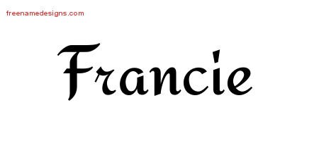 Francie Calligraphic Stylish Name Tattoo Designs