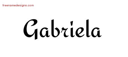 Gabriela Calligraphic Stylish Name Tattoo Designs