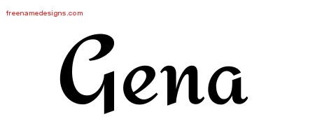 Gena Calligraphic Stylish Name Tattoo Designs