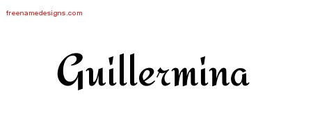Guillermina Calligraphic Stylish Name Tattoo Designs