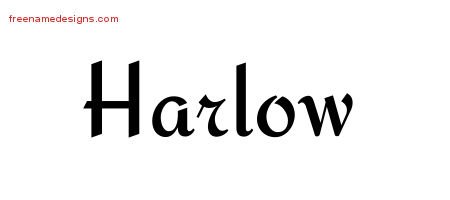 Harlow Calligraphic Stylish Name Tattoo Designs