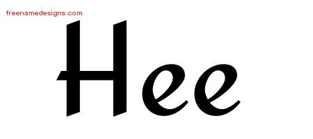 Hee Calligraphic Stylish Name Tattoo Designs