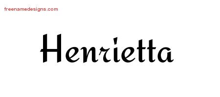 Henrietta Calligraphic Stylish Name Tattoo Designs