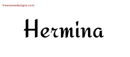 Hermina Calligraphic Stylish Name Tattoo Designs