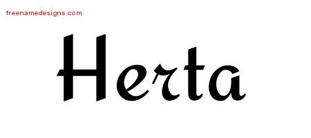 Herta Calligraphic Stylish Name Tattoo Designs