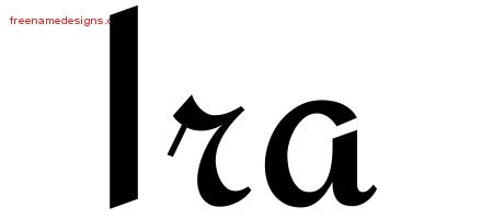 Ira Calligraphic Stylish Name Tattoo Designs