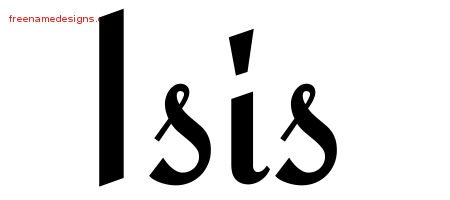 Isis Calligraphic Stylish Name Tattoo Designs