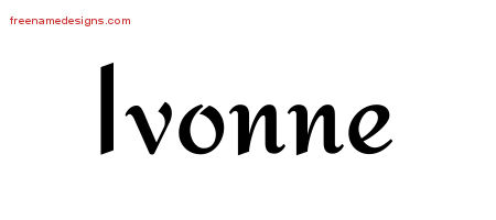 Ivonne Calligraphic Stylish Name Tattoo Designs