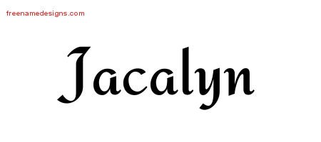 Jacalyn Calligraphic Stylish Name Tattoo Designs