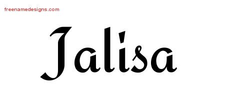 Jalisa Calligraphic Stylish Name Tattoo Designs