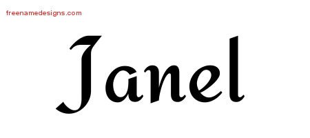 Janel Calligraphic Stylish Name Tattoo Designs