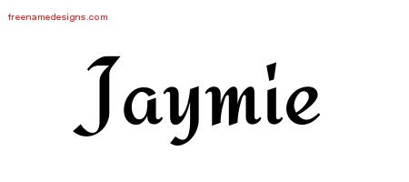 Jaymie Calligraphic Stylish Name Tattoo Designs