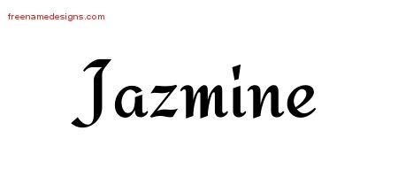 Jazmine Calligraphic Stylish Name Tattoo Designs