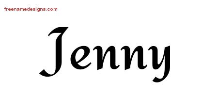 Jenny Calligraphic Stylish Name Tattoo Designs