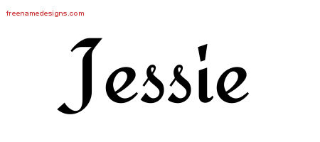 Jessie Calligraphic Stylish Name Tattoo Designs