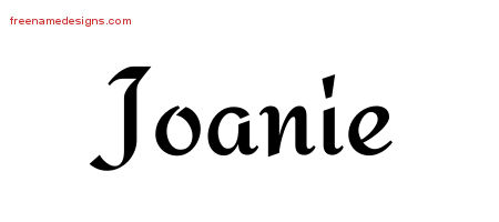 Joanie Calligraphic Stylish Name Tattoo Designs