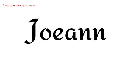 Joeann Calligraphic Stylish Name Tattoo Designs