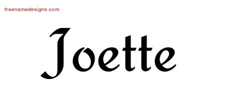 Joette Calligraphic Stylish Name Tattoo Designs