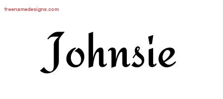 Johnsie Calligraphic Stylish Name Tattoo Designs